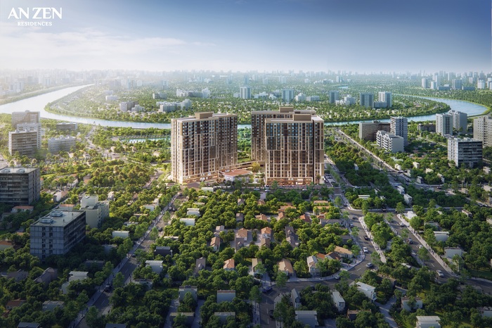 Aerial perspective of the An Zen Residences project. 
