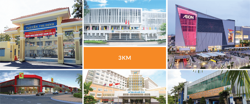 Chỉ trong vòng bán kính 3km, dự án căn hộ Akari City dễ dàng tiếp cận loạt tiện ích trong khu vực
